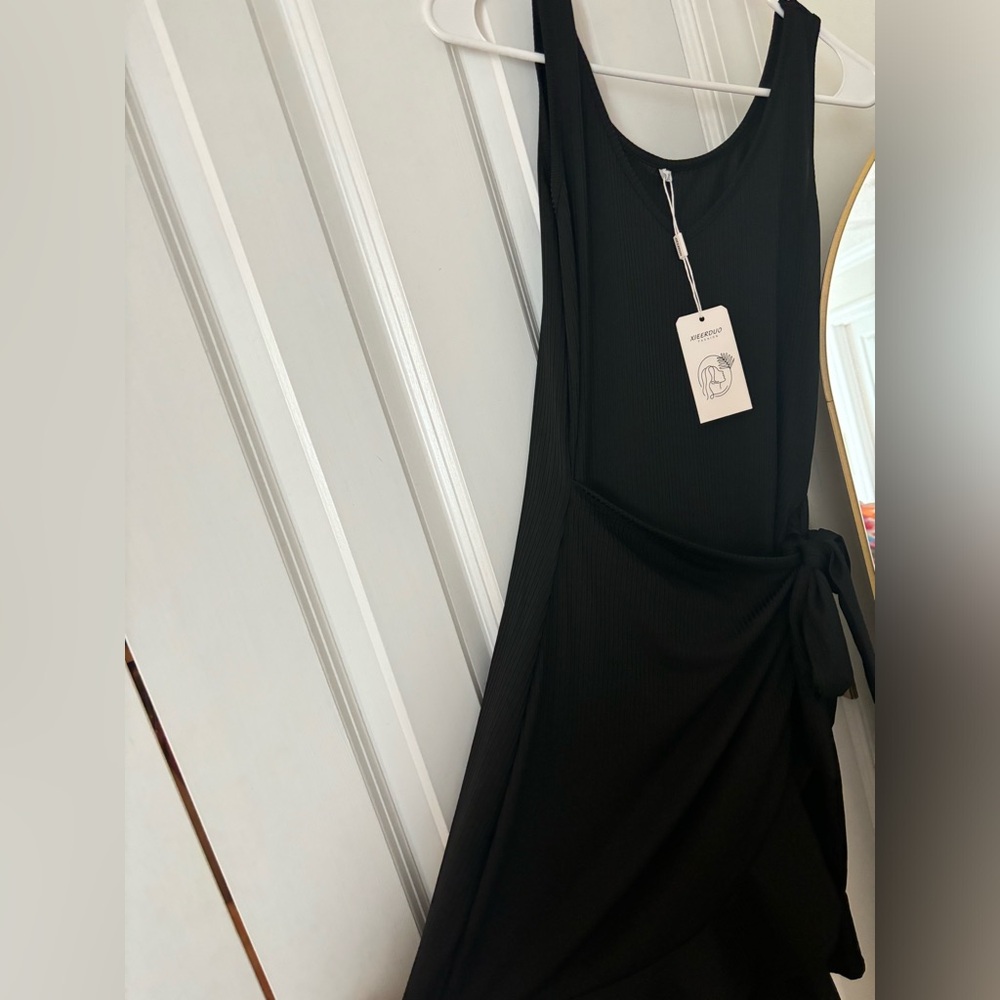 Women’s Black Mini Wrap Dress